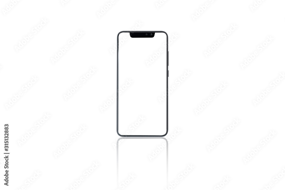 Modern phone design touch screen on white background Modern phone design touch screen on white background