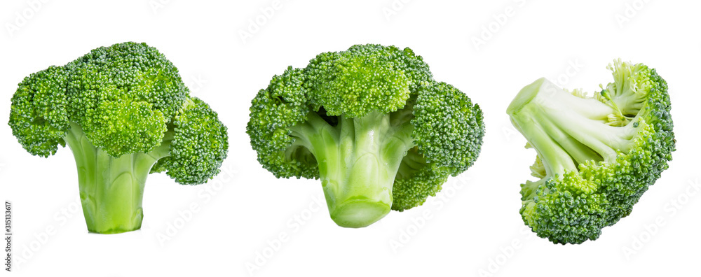 Fresh broccoli in closeup isolated on white background Fresh broccoli in closeup isolated on white background