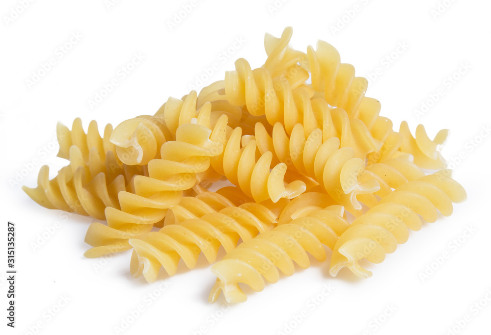 raw pasta isolated on white background raw pasta isolated on white background