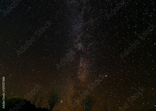A winter image of the Milky Way Galaxy seen above the Applecross Peninsula  Wester Ross  Scotland. 25 december 2019