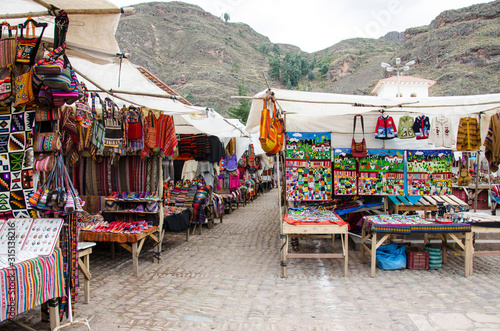 The traditional market of Pisac, Peru