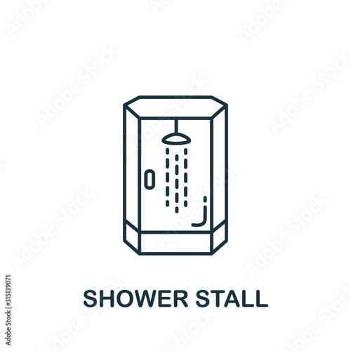Shower Stall icon from interior collection. Simple line element Shower Stall symbol for templates, web design and infographics