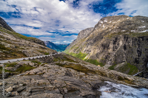 TROLLSTIGEN  NORWAY - June  2019  Trollstigen viewing or viewpoint platform. Trollstigen or Trolls Path is a serpentine mountain road in Rauma Municipality in Norway