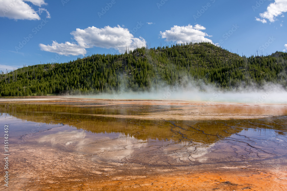 Grand Prismatic Spring in Yellowstone National Park is the largest hot spring in the United States