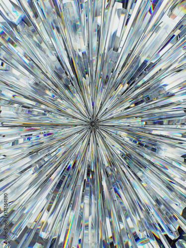 Gemstone or diamond texture closeup and kaleidoscope