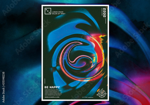 Abstract Colorful Liquify Background Poster Design Layout