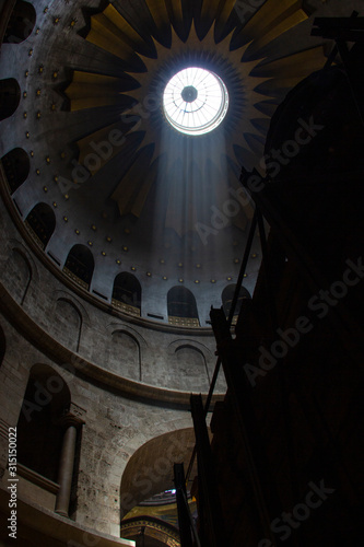 light streaming in a dome