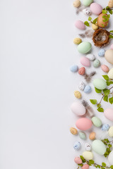 Easter composition on white backgrount
