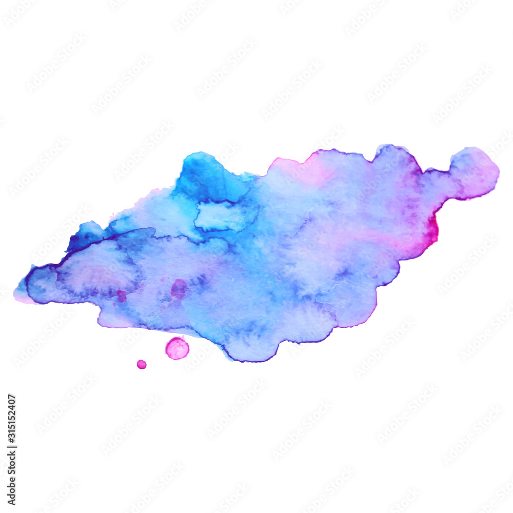 Blue violet color watercolor brush paint paper texture vector isolated  splash on white background for banner, poster, wallpaper. Abstract hand  drawn colorful stylized water art illustration for design Stock Vector |  Adobe