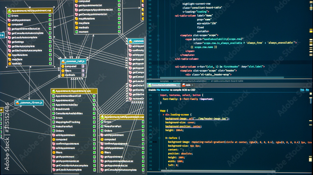 Relationships between tables in mysql database on server side. Relational  database, Css and markup spliting on the screen Stock Photo | Adobe Stock