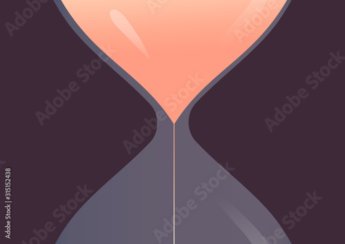 Large a hourglass against dark background metaphor