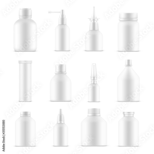 Blank bottles or empty cosmetic product containers