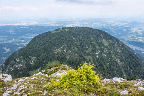 View from mountain Hochobir to Kleinobir and valley Rosental, Jauntal photo