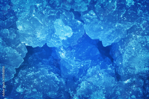 Close up of bright blue texture.