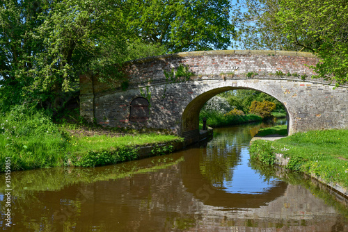Fototapeta Naklejka Na Ścianę i Meble -  Duddleston bridge No 37 over the Llangollen Canal near Whitchurch in Shropshire, UK