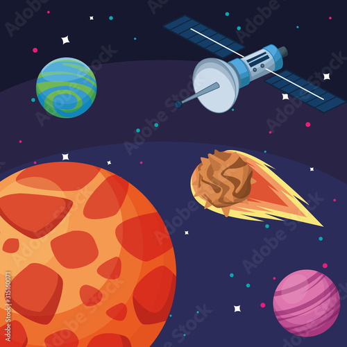 satellite planets asteroid galaxy astronomy space exploration