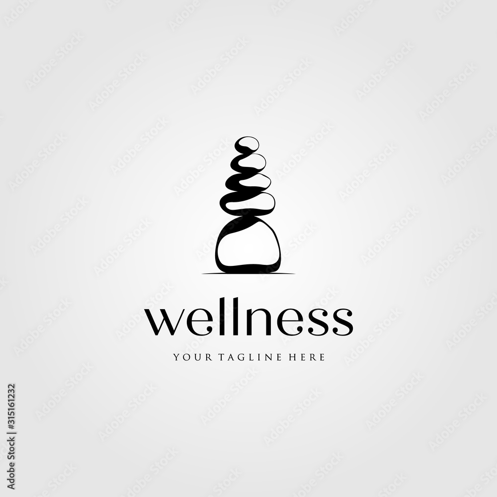 stone rock balancing logo spa wellness vector emblem illustration design stone rock balancing logo spa wellness vector emblem illustration design