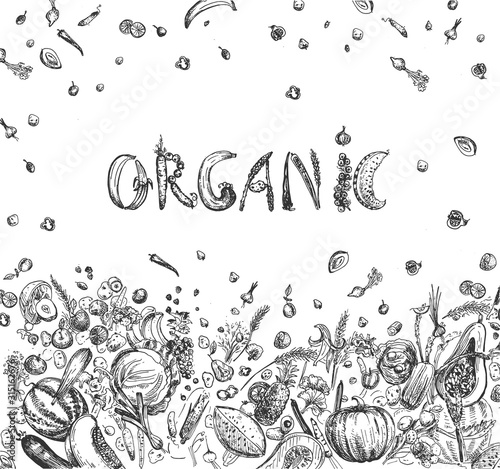 Vegetarian food poster with text