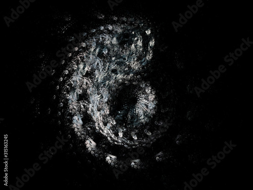 black and white abstract fractal background 3d rendering illustration