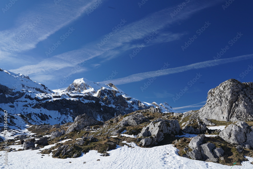 Snowy mountains Pyrenees