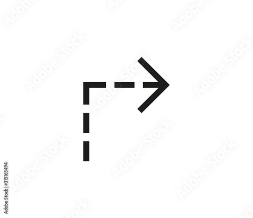 Arrow, dotted icon. Vector illustration, flat design.