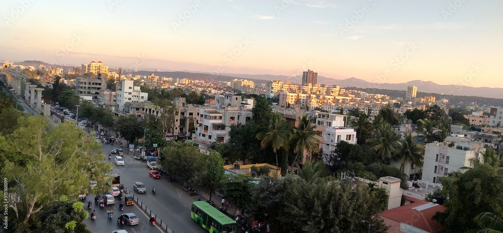 Naklejka premium aerial view of the city