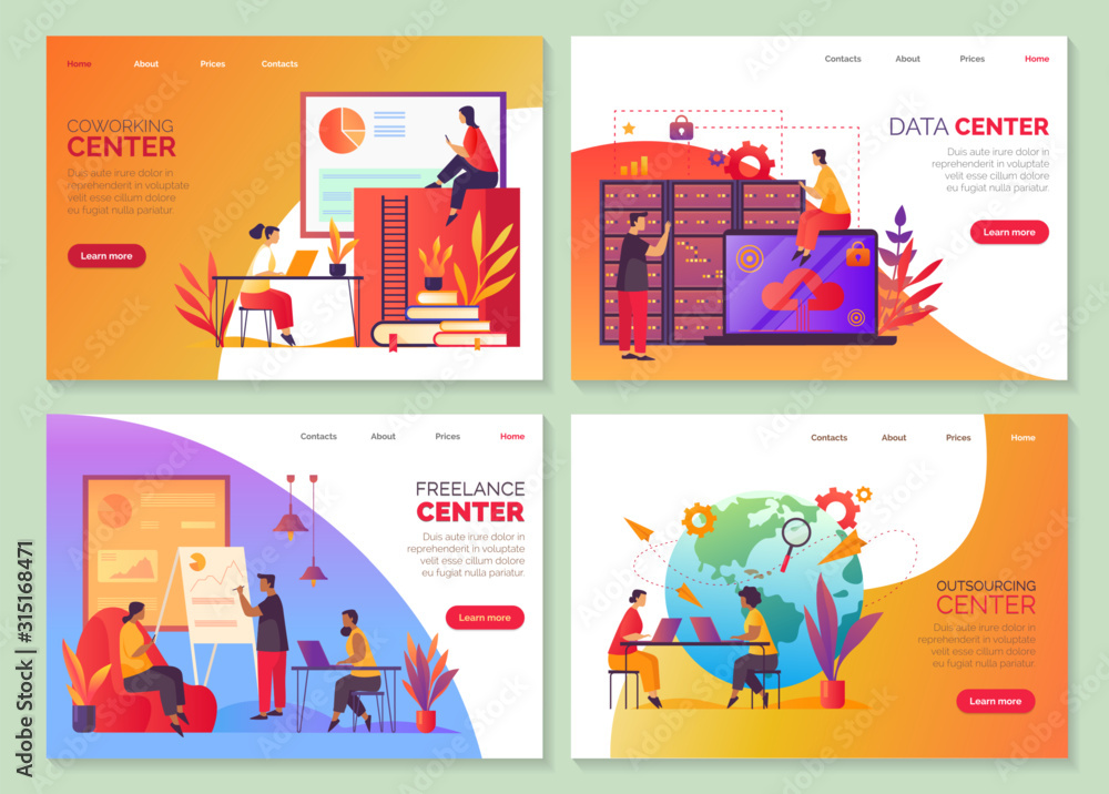 Fototapeta premium Coworking and freelancer work center, data storage