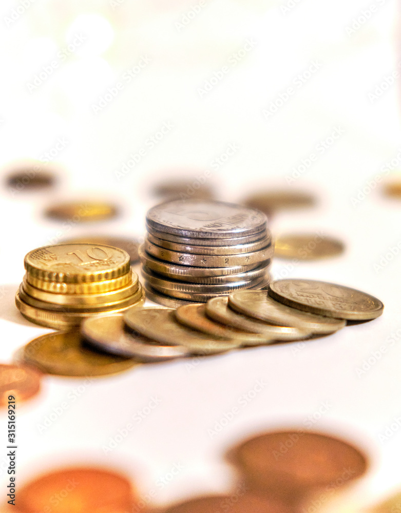 Money from different countries on a white background Money from different countries on a white background