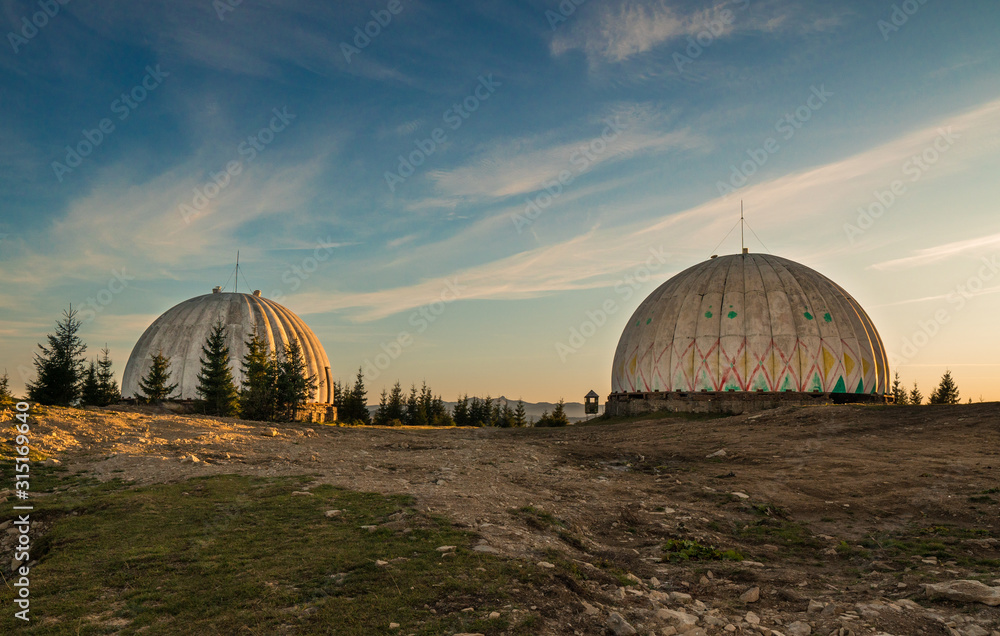 View on abandoned radar station Pamir in Carpathian mountains, Ukraine. View on abandoned radar station Pamir in Carpathian mountains, Ukraine.