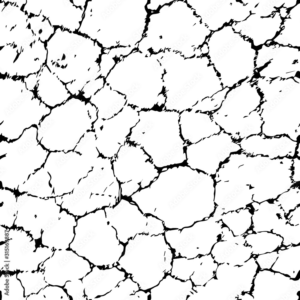 Vecteur Stock Texture cracks black, white background. Effect shards ...