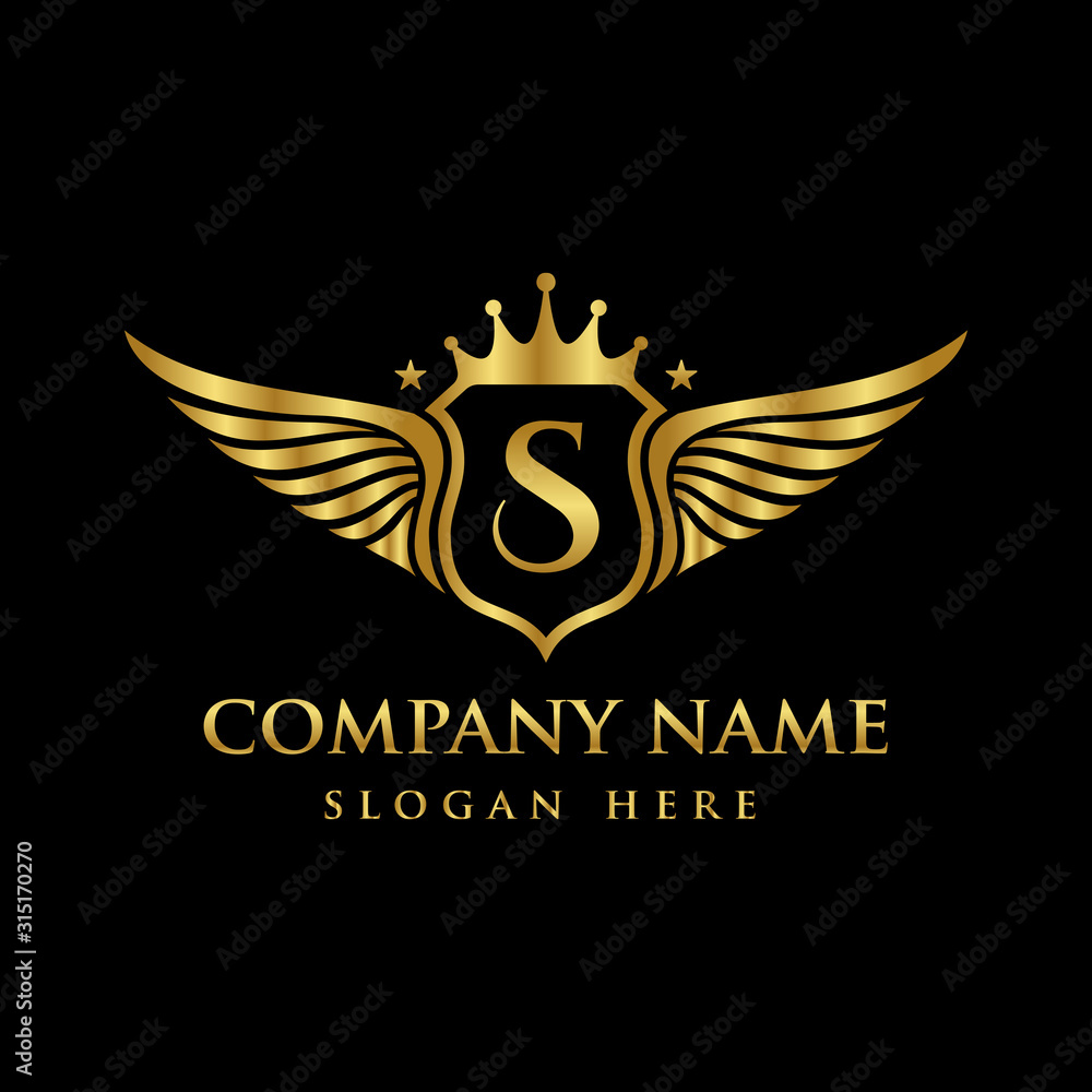 Luxury royal wing Letter GS crest Gold color Logo vector, Victory logo,  crest logo, wing logo, vector logo Stock Vector Image & Art - Alamy