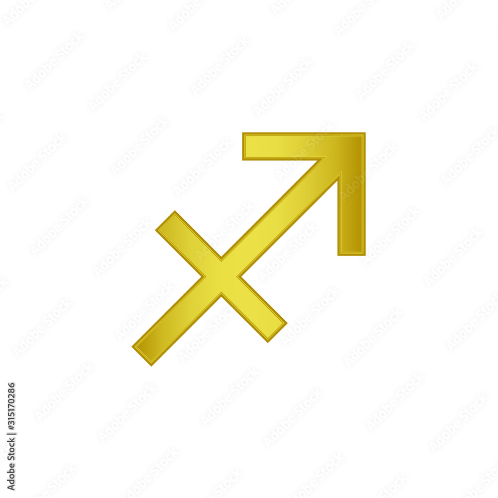Obraz premium golden Archer vector icon. Zodiac Sign. Archer Constellation. 