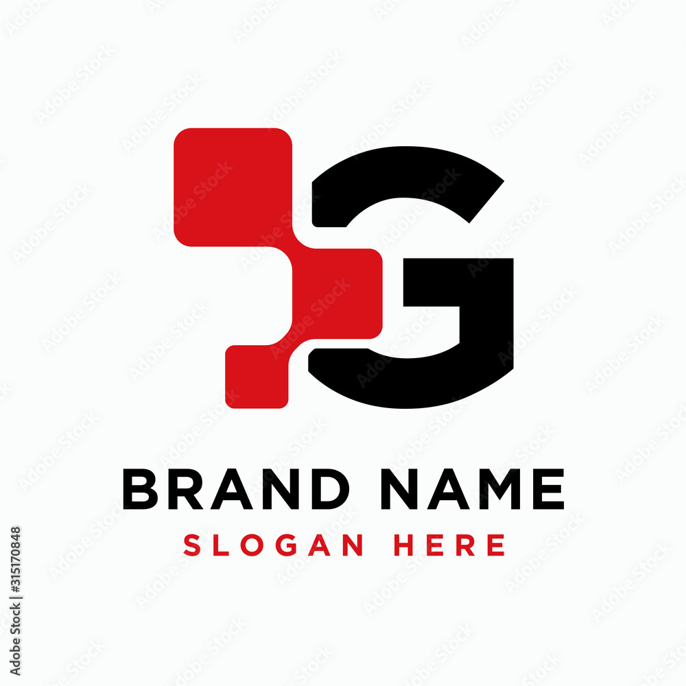 Digital initial letter G logo design template - vector Digital initial letter G logo design template - vector