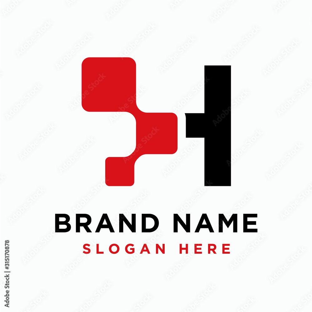 Digital initial letter H logo design template - vector Digital initial letter H logo design template - vector