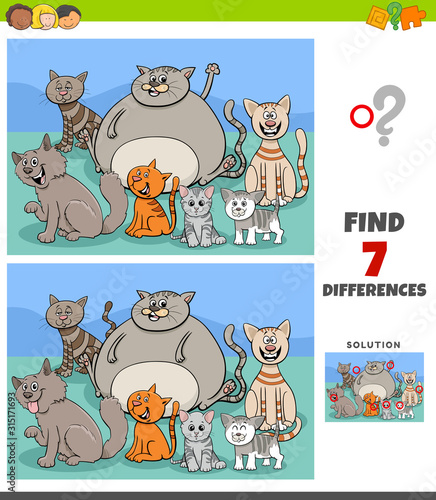 differences game with funny cats group