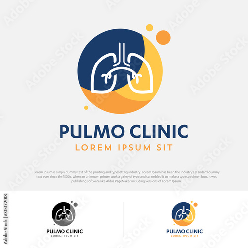 Lungs medical diagnostic center vector logo pulmonary Pulmonology Pulmo icon template