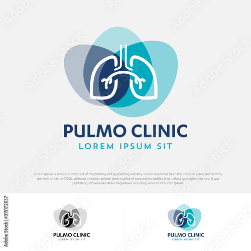 Lungs medical diagnostic center vector logo pulmonary Pulmonology Pulmo icon template