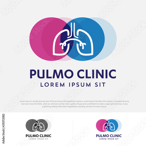 Lungs medical diagnostic center vector logo pulmonary Pulmonology Pulmo icon template