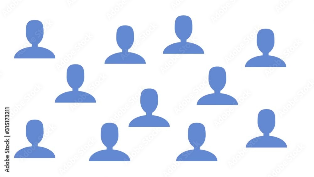 2D animation of a social network with links between people 2D animation of a social network with links between people