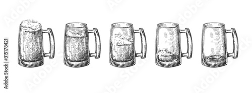 Drinking sequence of beer glasses