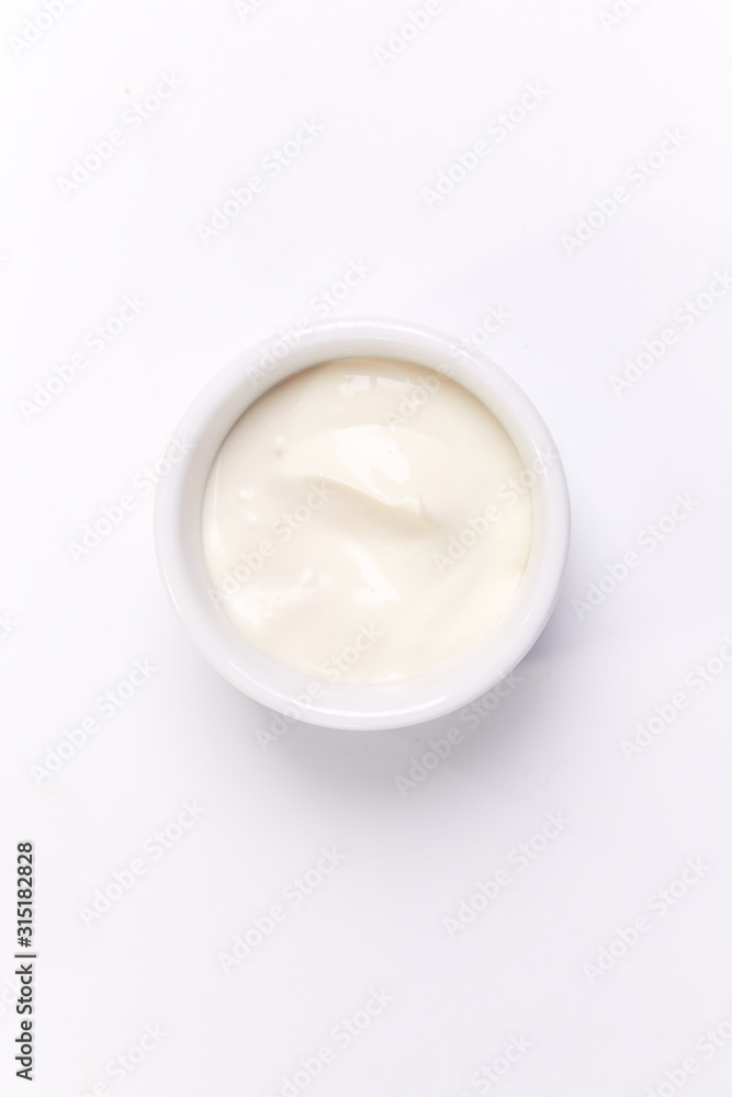 sauce on the white background, top view sauce on the white background, top view