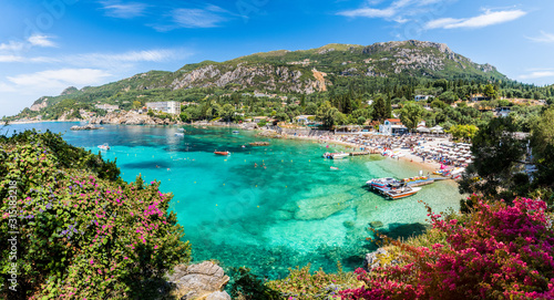 Fototapeta Naklejka Na Ścianę i Meble -  Landscape with Paleokastritsa bay on Corfu island, Greece