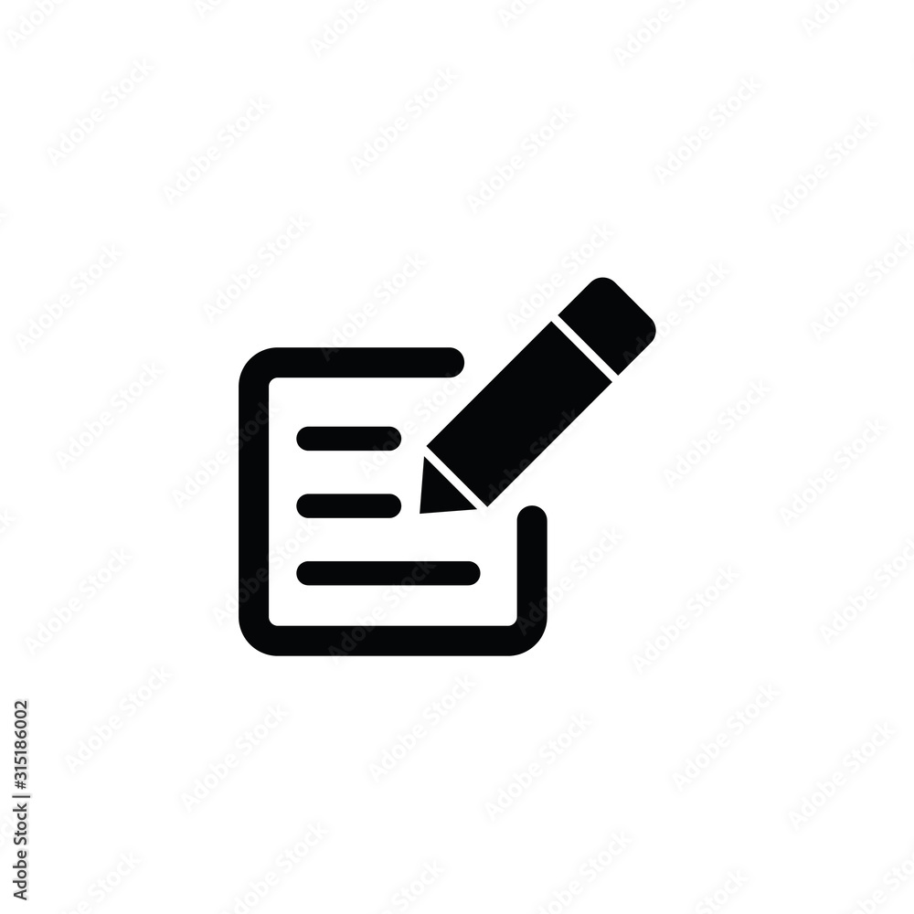 Edit icon. Notepad edit symbol. list icon. line illustration. Notepad ...