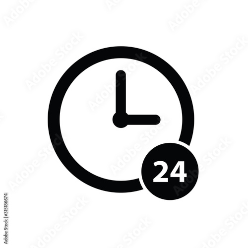clock  icon/ 24 hours online icon. twenty four hour icon