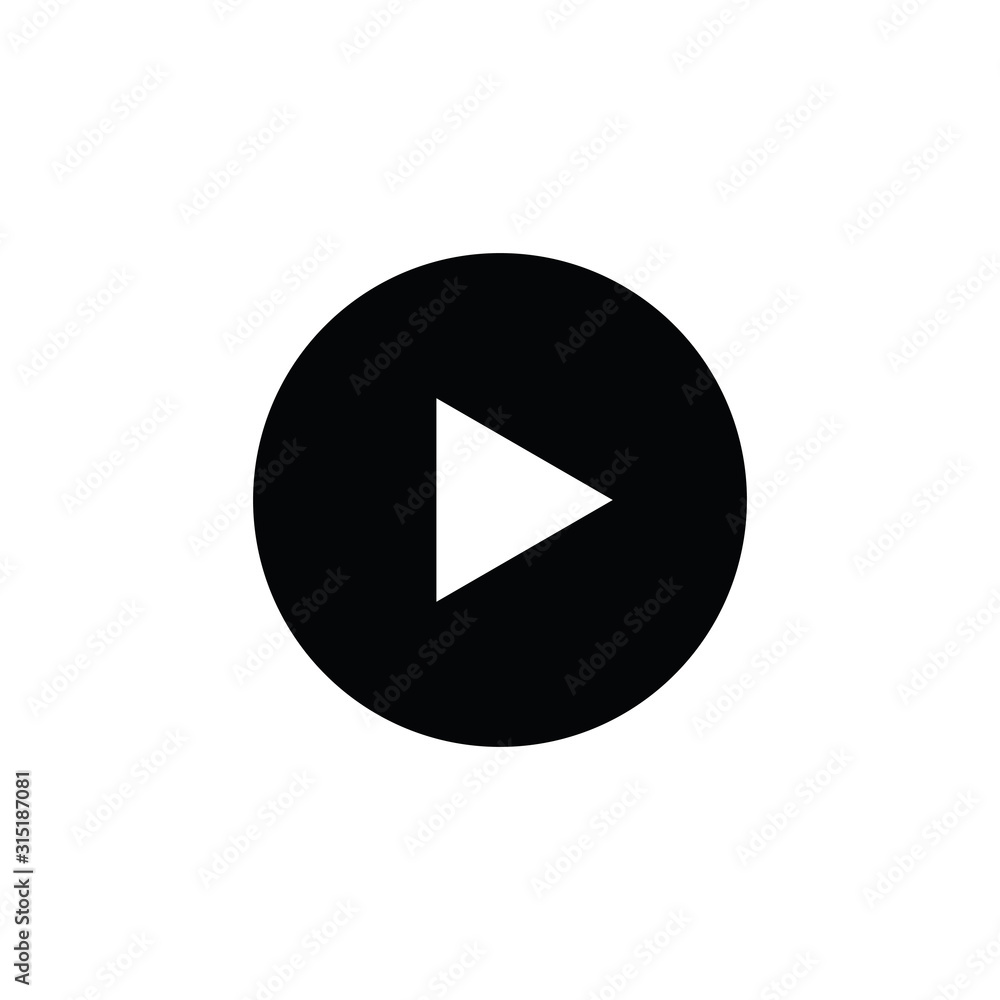 play icon. Video play symbol. Vector icon for website design, app. play icon. Video play symbol. Vector icon for website design, app.