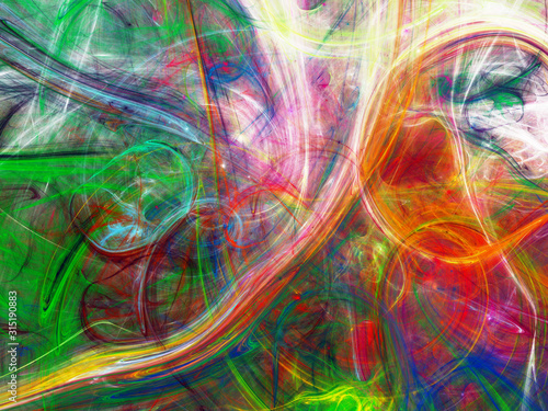 rainbow abstract fractal background 3d rendering illustration