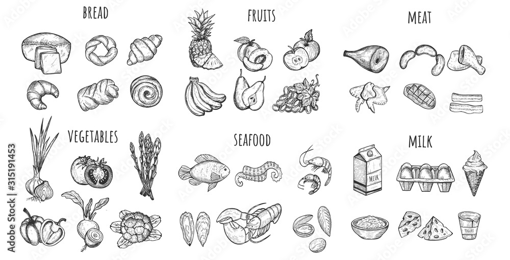 set of the main food set of the main food
