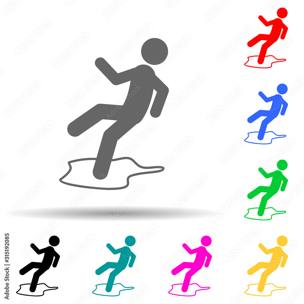 Danger, risk, water multi color style icon. Simple glyph, flat vector of home hazard and safety precaution icons for ui and ux, website or mobile application Danger, risk, water multi color style icon. Simple glyph, flat vector of home hazard and safety precaution icons for ui and ux, website or mobile application