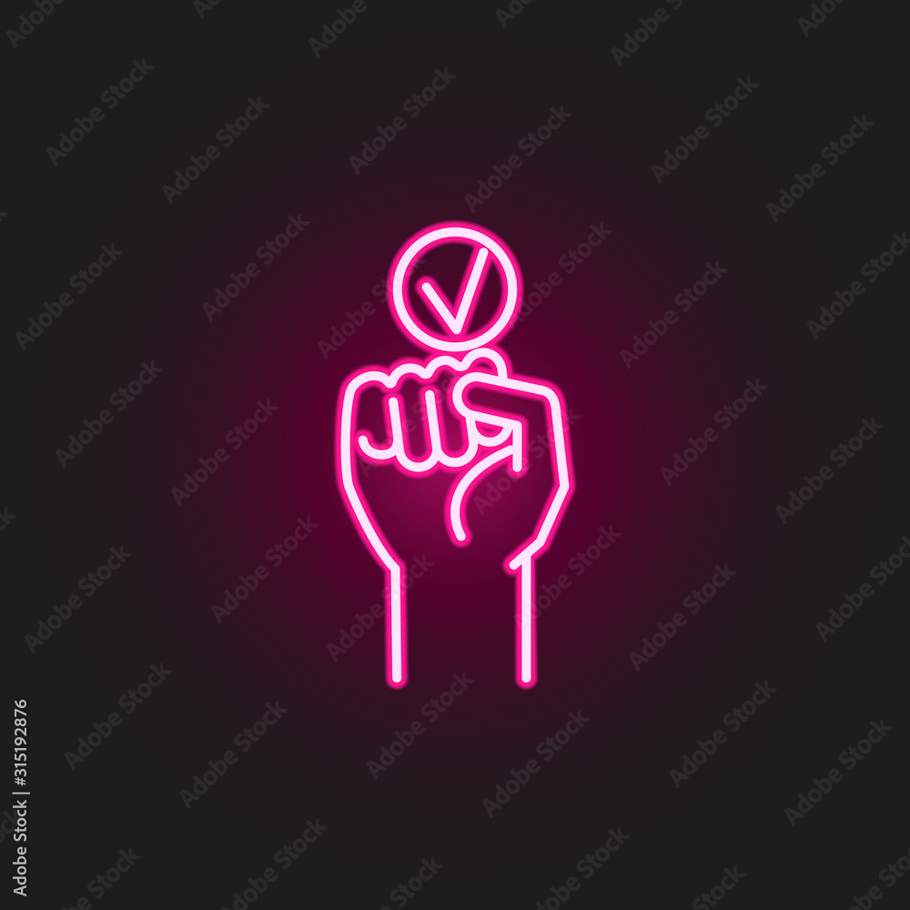 fight for the rights neon style icon. Simple thin line, outline vector of human rights icons for ui and ux, website or mobile application