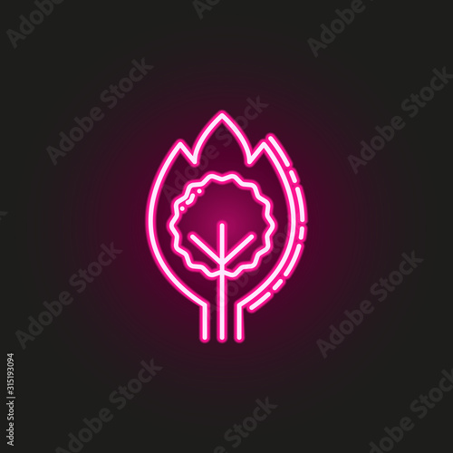 Burning bush neon style icon. Simple thin line, outline vector of judaism icons for ui and ux, website or mobile application